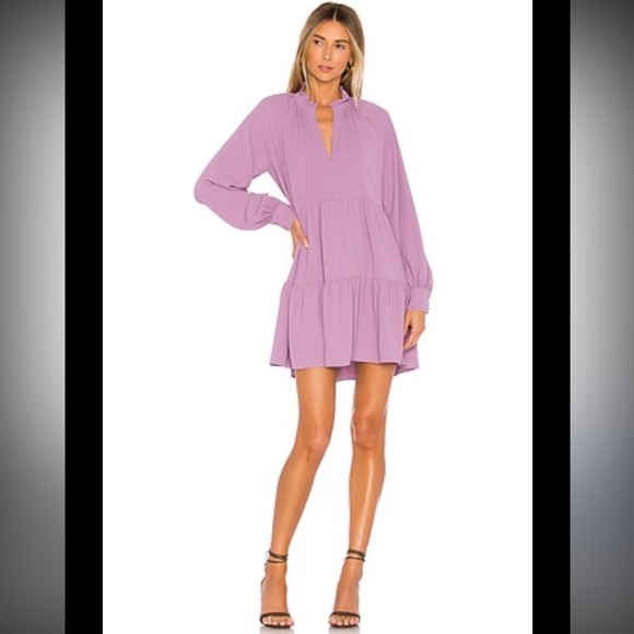 Amanda Uprichard Lilac Long Sleeve Dress - Picture 1 of 2